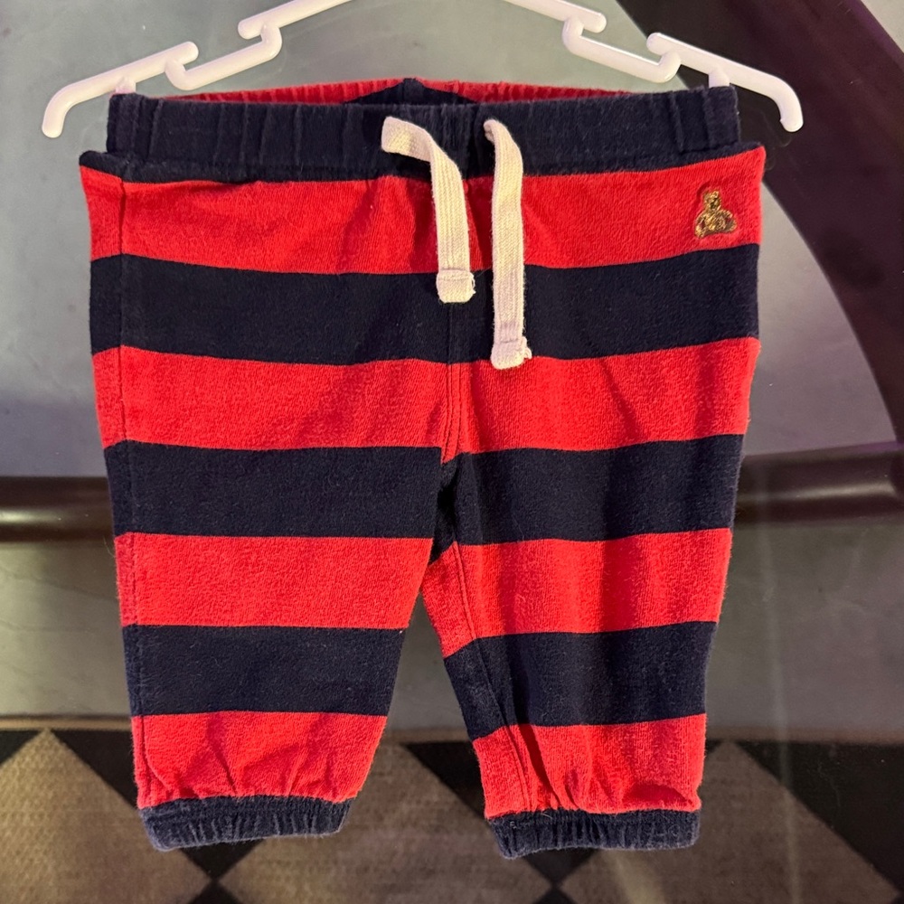 GAP Kids Red and Navy Striped Joggers